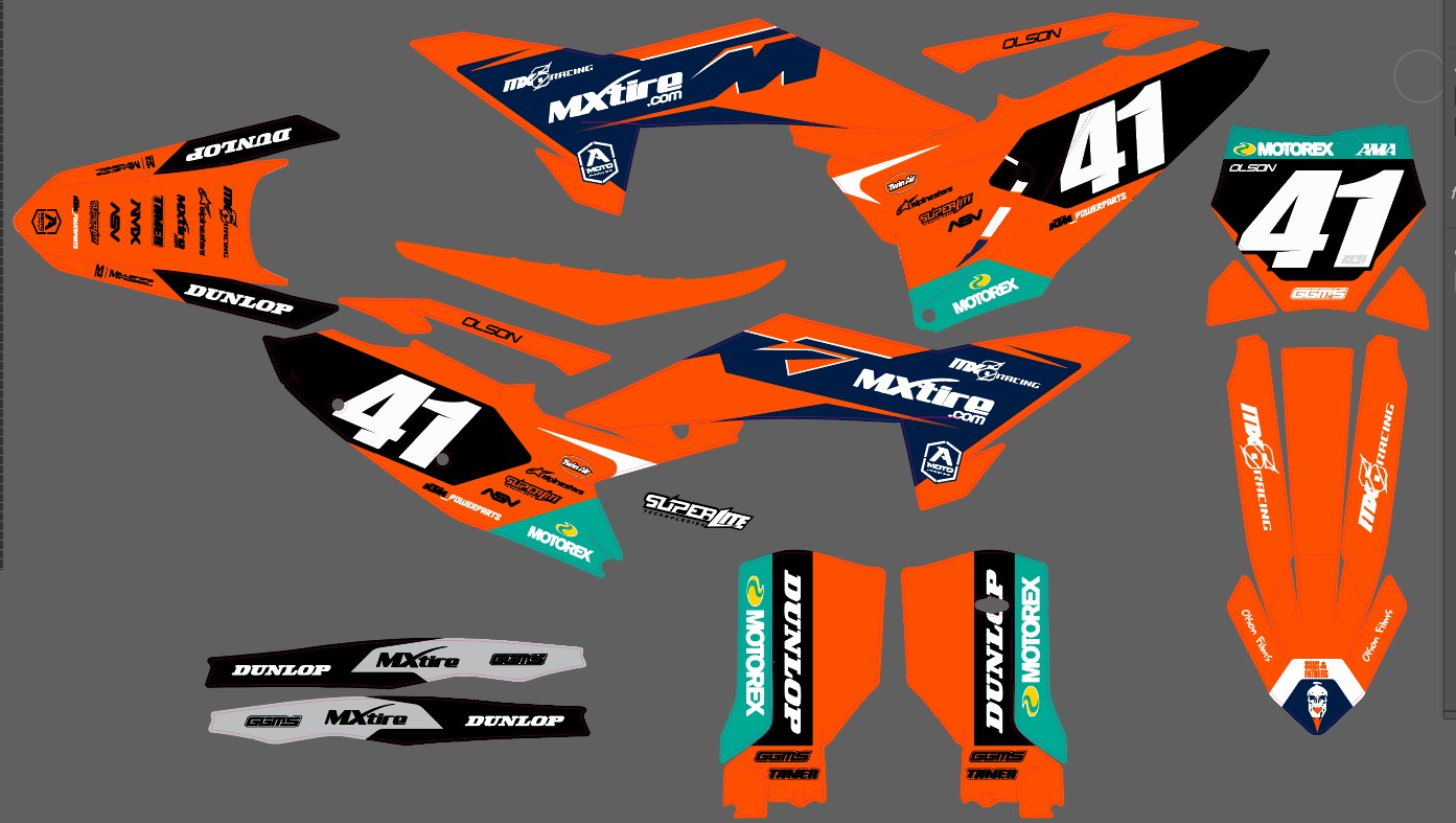 Custom KTM graphics kit layout