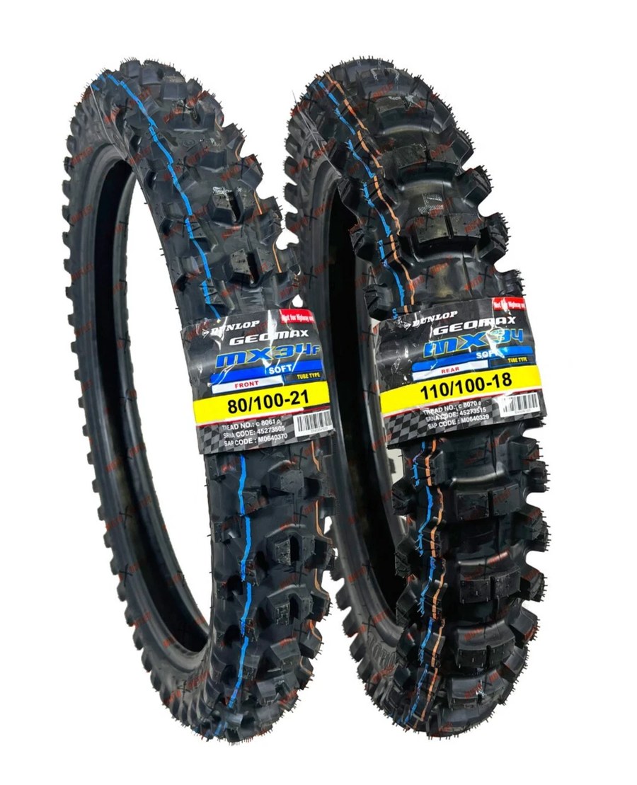 MXtire wheel and Dunlop branding