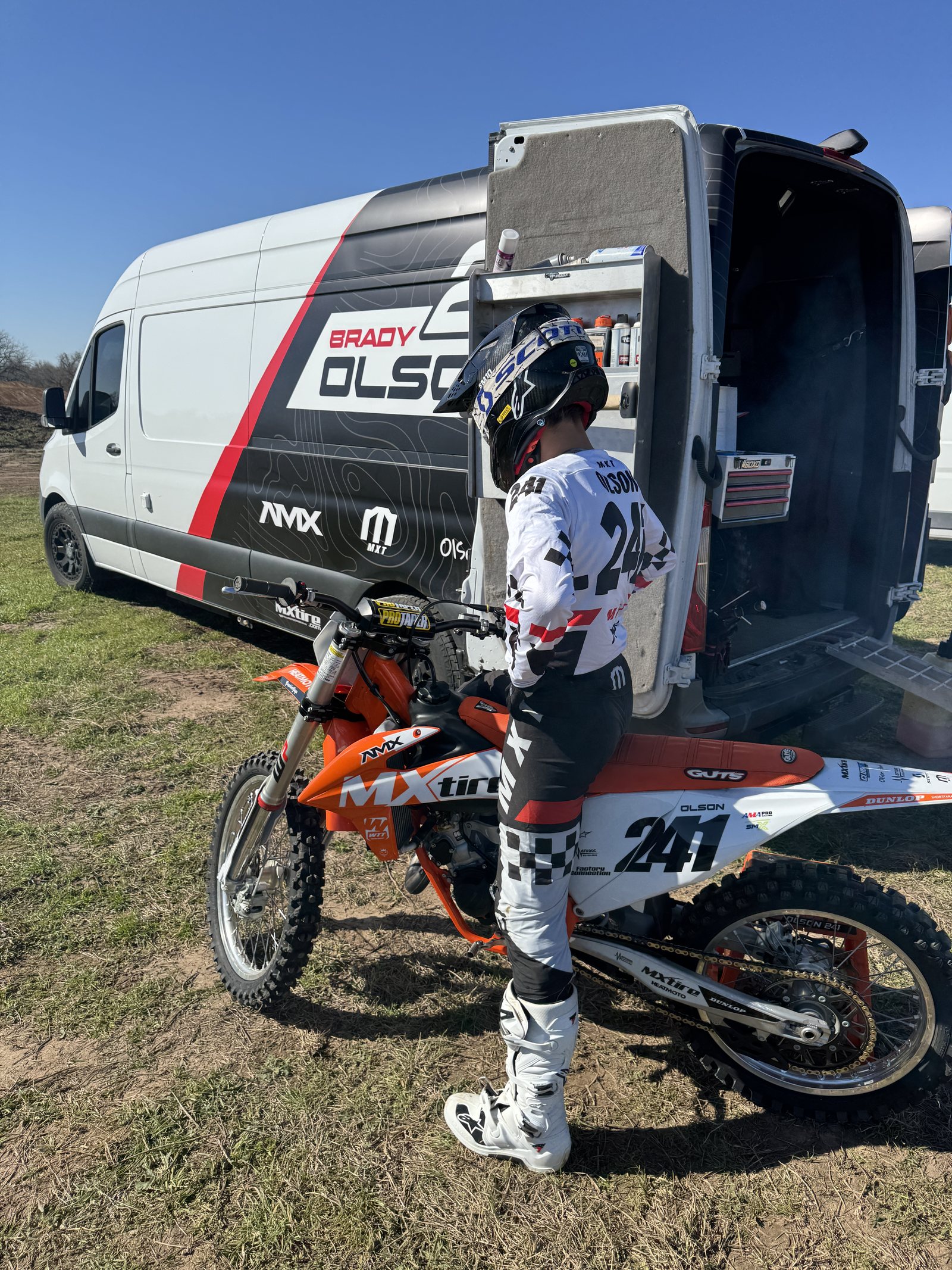 Brady Olson #41 support van, fully wrapped